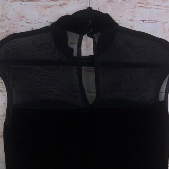 Vintage Kitty USA Black Velvet Sheer Maxi Dress Size Small - Picture 8 of 8
